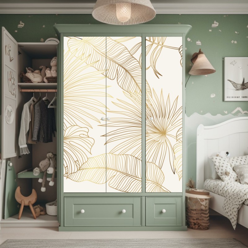 Naklejka na szafę złote pole pod szerokim błękitnym niebem – Wallissimo®