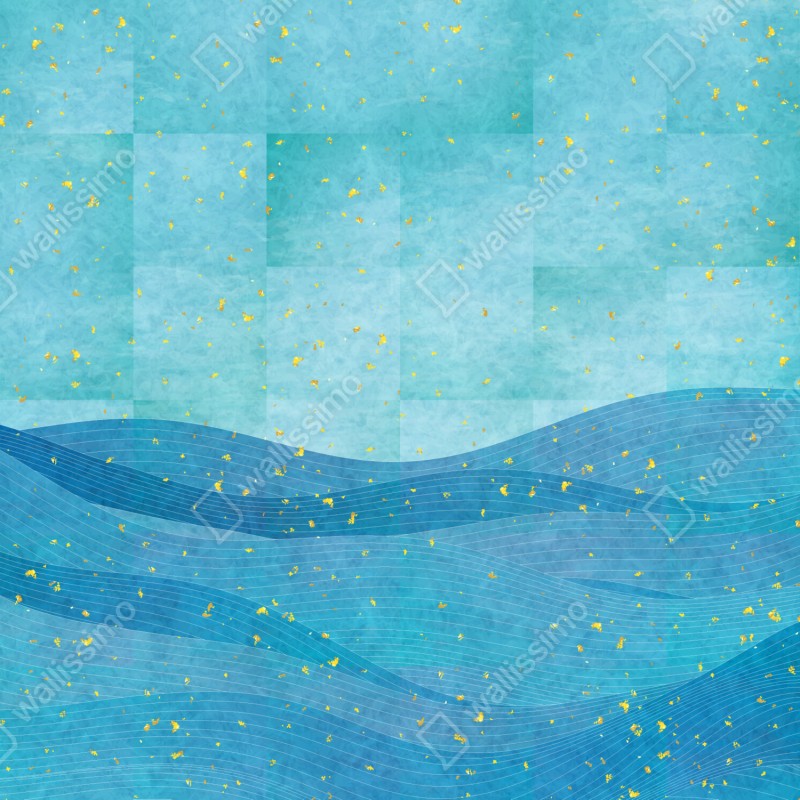 Naklejka na szafę turkusowe fale abstrakcyjna kompozycja – Wallissimo® Naklejka na szafę turkusowe fale abstrakcyjna kompozycja – Wallissimo®