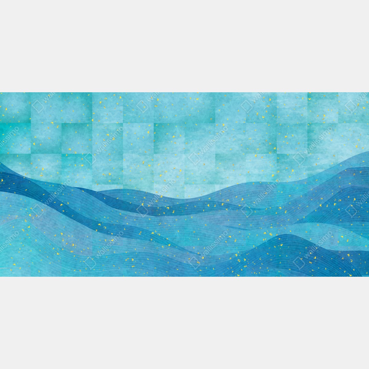 Naklejka na szafę turkusowe fale abstrakcyjna kompozycja – Wallissimo® Naklejka na szafę turkusowe fale abstrakcyjna kompozycja – Wallissimo®