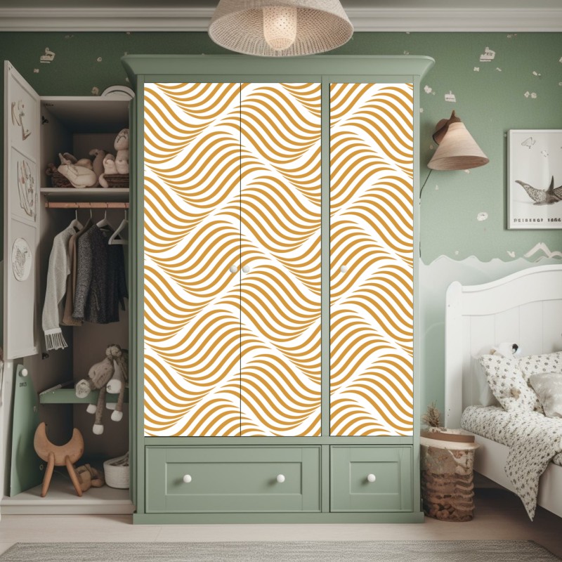 Naklejka na szafę spokojne niebieskie akwarelowe kule – Wallissimo®