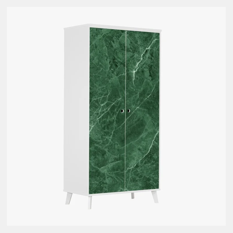 Naklejka na szafę zielona tekstura marmuru