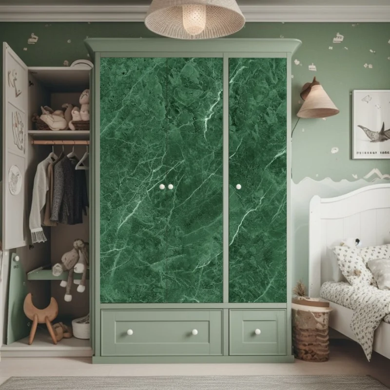 Naklejka na szafę ciemna faktura marmuru – Wallissimo®