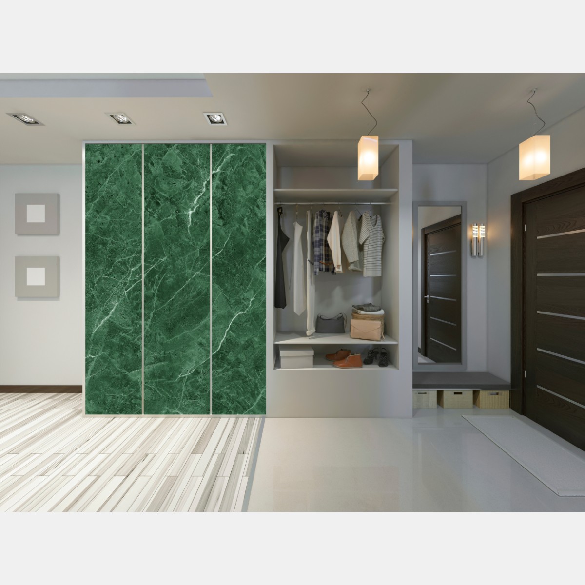 Naklejka na szafę zielona tekstura marmuru – Wallissimo® Naklejka na szafę zielona tekstura marmuru – Wallissimo®