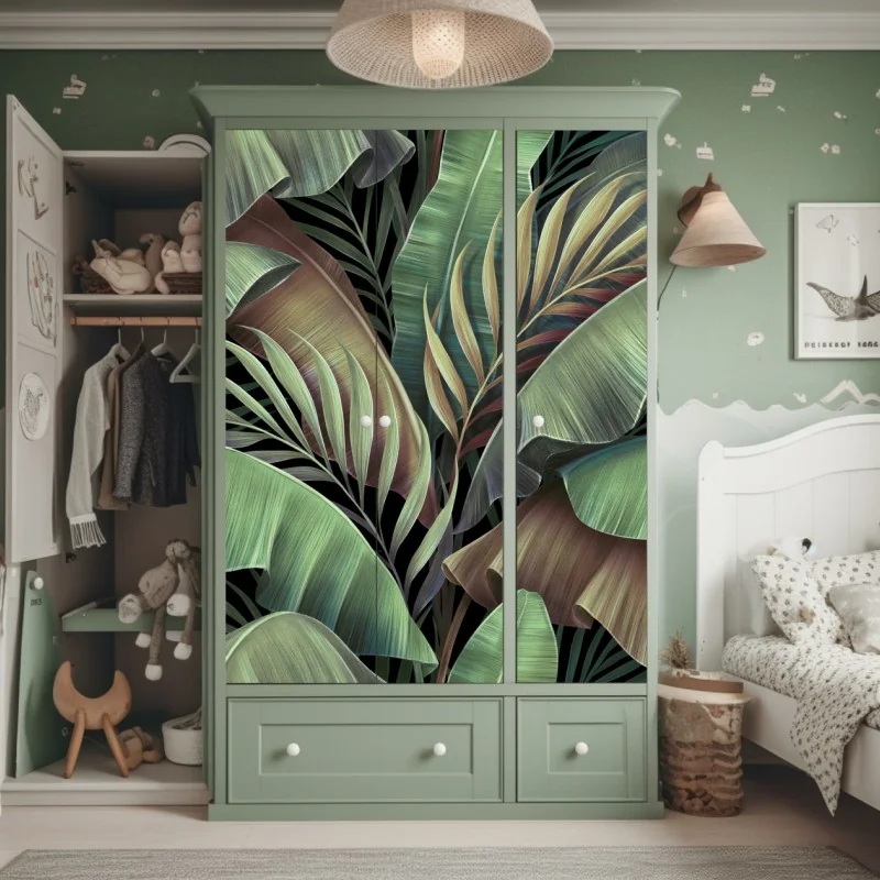 Naklejka na szafę promienny słonecznik na retro niebie – Wallissimo®