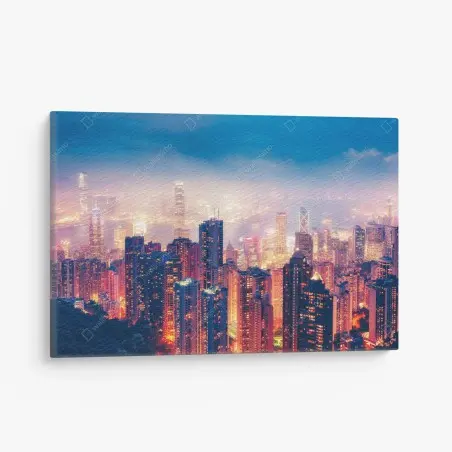 Obraz na płótnie Hongkong nocna panorama z Victoria Peak – Wallissimo®