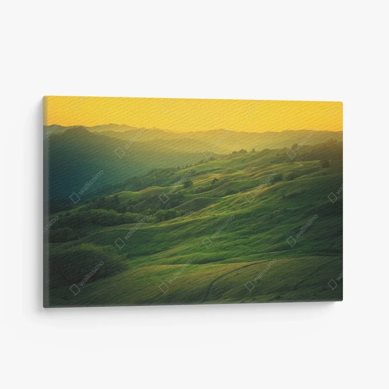 Obraz na płótnie falujące wzgórza Północnej Kalifornii o zachodzie słońca
