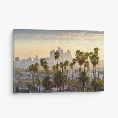 Obraz na płótnie złota panorama Los Angeles z palmami – Wallissimo®
