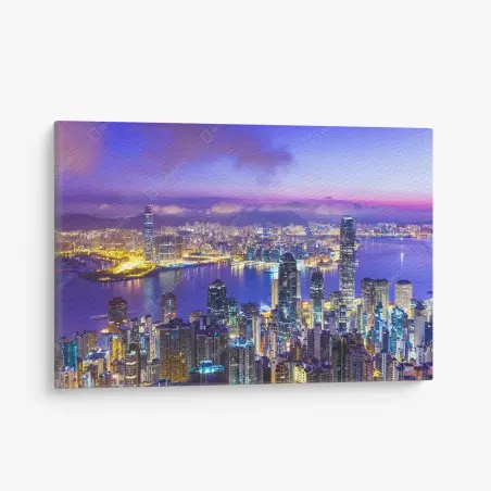 Obraz na płótnie Hong Kong panorama o świcie – Wallissimo®