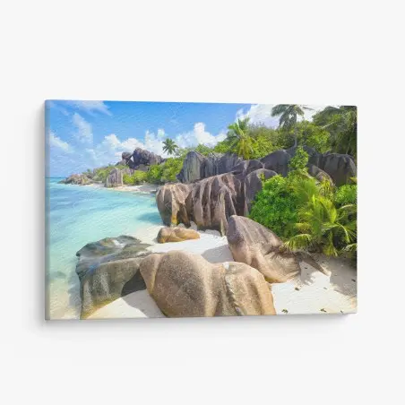 Obraz na płótnie Anse Source d'Argent, La Digue turkusowa plaża marzeń – Wallissimo®