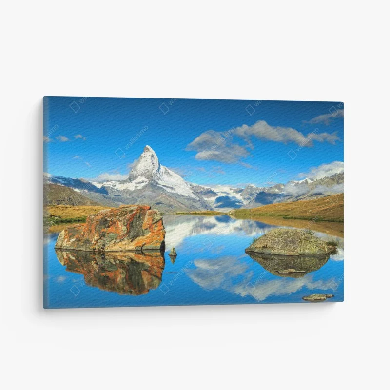 Obraz na płótnie odbicie Matterhornu nad alpejskim jeziorem