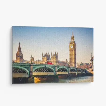 Obraz na płótnie słoneczny widok na Big Ben i Westminster Bridge, Londyn – Wallissimo®