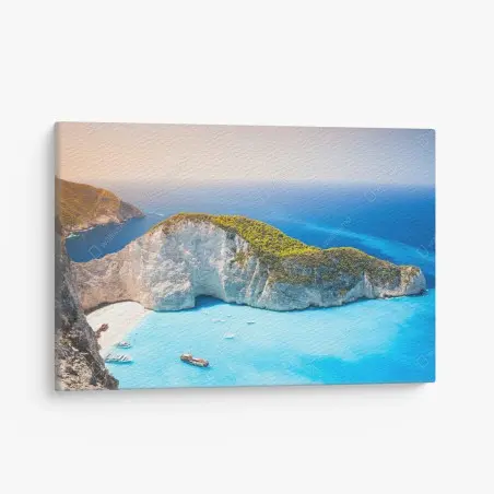Obraz na płótnie turkusowa zatoka na plaży Navagio, Zakynthos – Wallissimo®