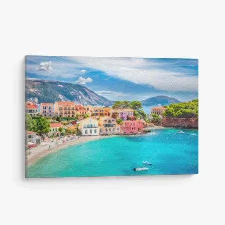 Obraz na płótnie Assos nadmorska sceneria, Kefalonia – Wallissimo®