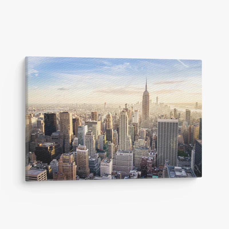 Obraz na płótnie panorama Nowego Jorku o wschodzie słońca