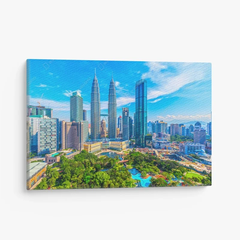 Obraz na płótnie Kuala Lumpur panorama z wieżami Petronas