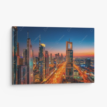 Obraz na płótnie panorama Dubaju o zmierzchu – Wallissimo®