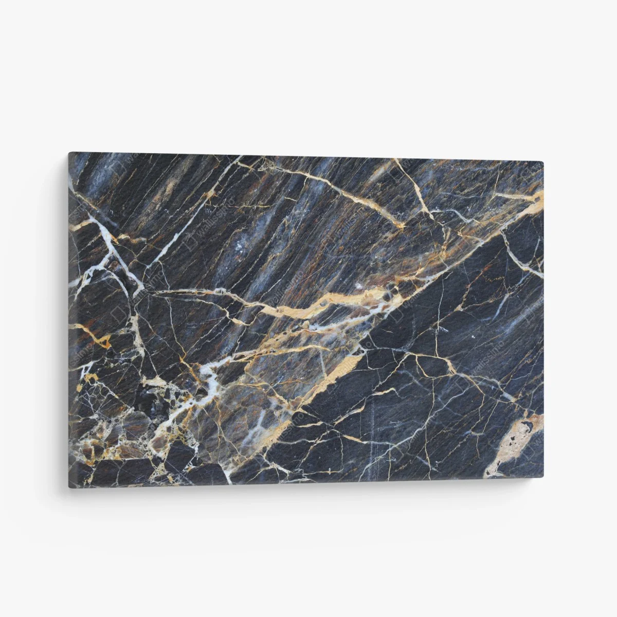 Obraz na płótnie ciemny marmur ze złotymi i kremowymi żyłami – Wallissimo® Obraz na płótnie ciemny marmur ze złotymi i kremowymi żyłami – Wallissimo®