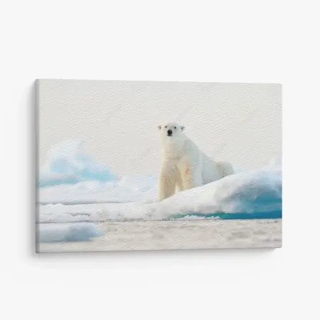 Obraz na płótnie niedźwiedź polarny na lodzie, Svalbard – Wallissimo®
