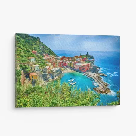 Obraz na płótnie Vernazza kolorowa wioska nadmorska, Włochy – Wallissimo®