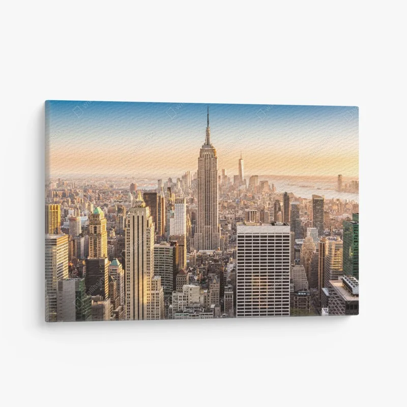Obraz na płótnie Nowy Jork panorama miasta o zachodzie słońca
