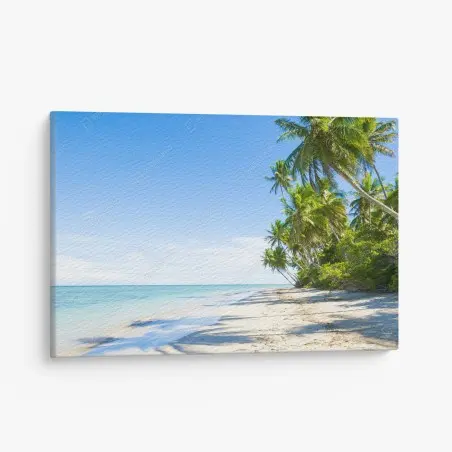 Obraz na płótnie tropikalna plaża z palmami – Wallissimo®