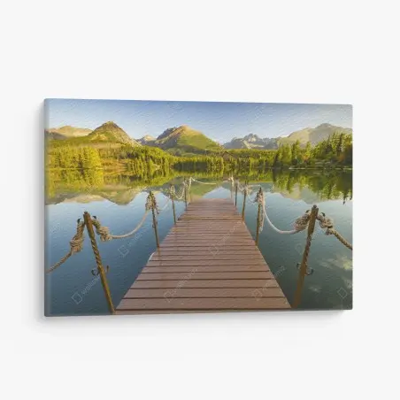 Obraz na płótnie pomost nad jeziorem Strbske Pleso – Wallissimo®