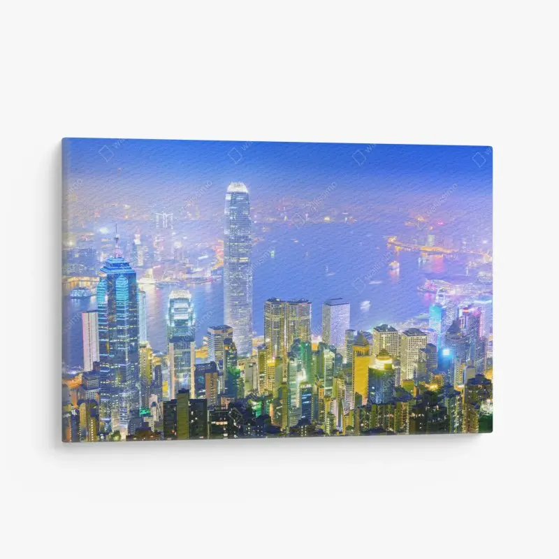Obraz na płótnie panorama Hong Kongu nocą – Wallissimo®