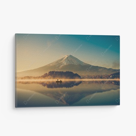 Obraz na płótnie wschód słońca nad Mount Fuji nad jeziorem Kawaguchiko – Wallissimo®