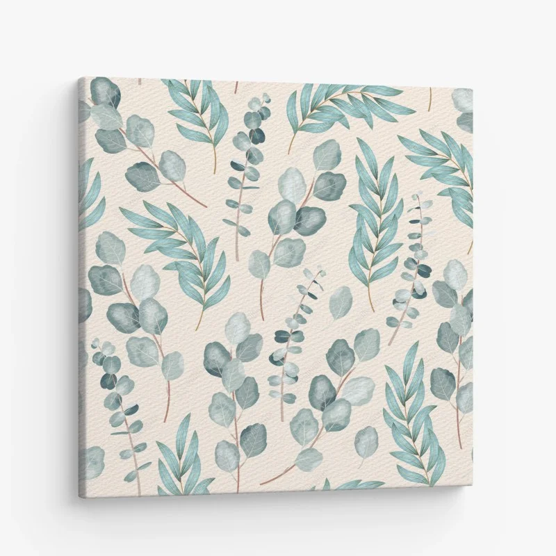 Obraz na płótnie pastelowy wzór liści eukaliptusa