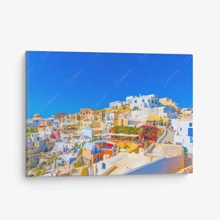 Obraz na płótnie słoneczna wioska Oia, Santorini – Wallissimo®