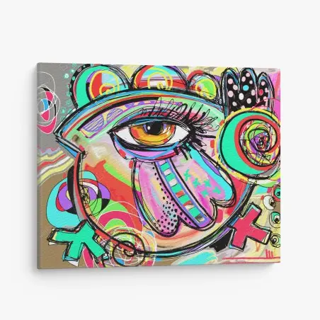Obraz na płótnie żywe abstrakcyjne oko w stylu pop art – Wallissimo®
