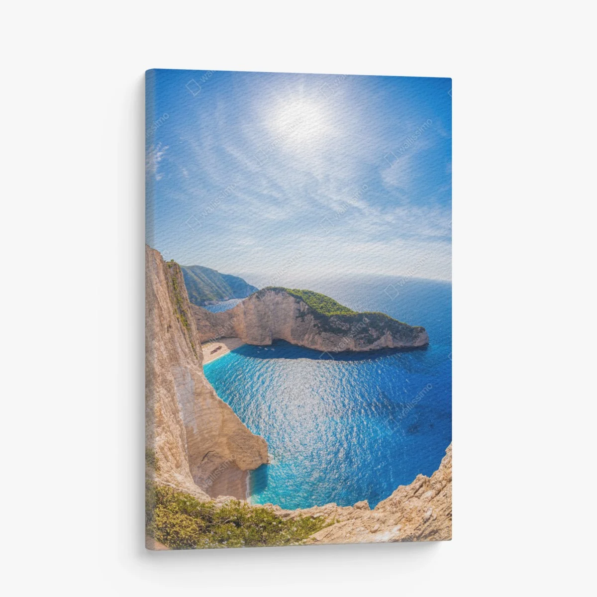 Obraz na płótnie słoneczne klify na plaży Navagio, Zakynthos – Wallissimo® Obraz na płótnie słoneczne klify na plaży Navagio, Zakynthos – Wallissimo®