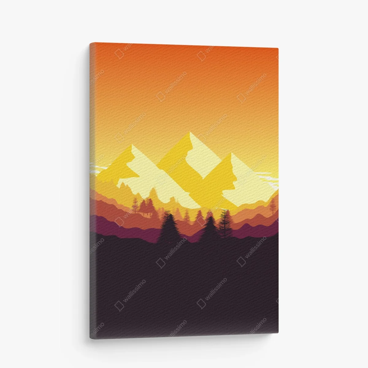 Obraz na płótnie złoty zachód słońca nad górami – Wallissimo® Obraz na płótnie złoty zachód słońca nad górami – Wallissimo®