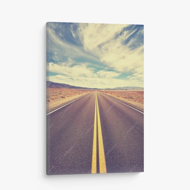 Obraz na płótnie vintageowa droga przez pustynię, Dolina Śmierci