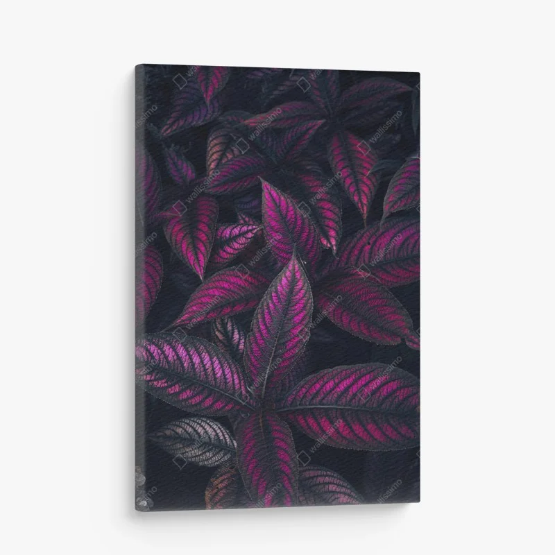 Obraz na płótnie intensywny fioletowy wzór liści