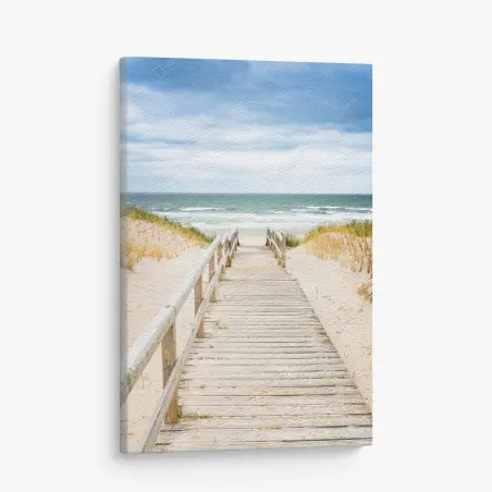 Obraz na płótnie drewniany pomost prowadzący na plażę, Sylt – Wallissimo®