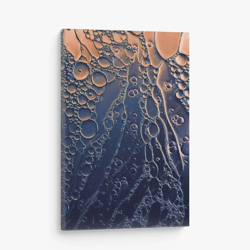 Obraz na płótnie niebiesko-złote abstrakcyjne bąbelki