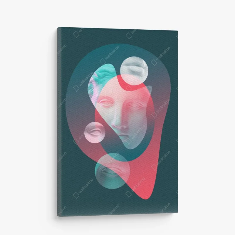 Obraz na płótnie surrealistyczna klasyczna twarz w duotonie