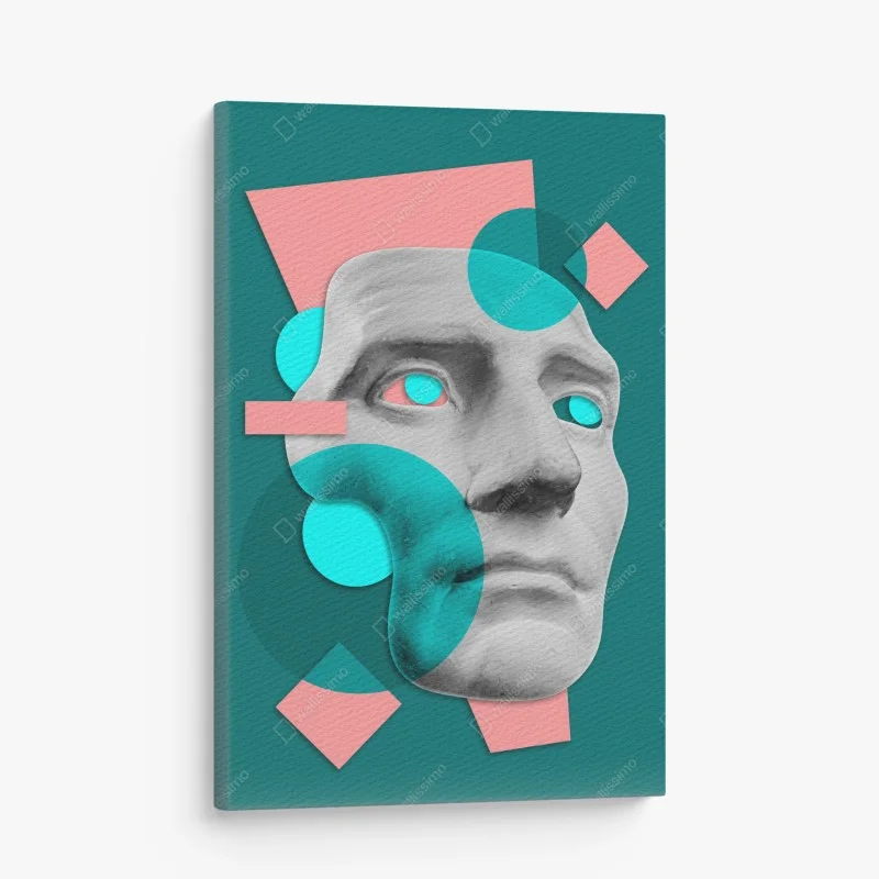 Obraz na płótnie abstrakcyjna klasyczna maska w turkusie i różu