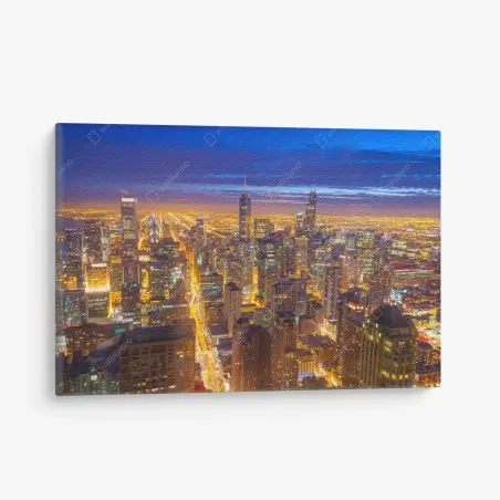 Obraz na płótnie Chicago nocna panorama miasta – Wallissimo®