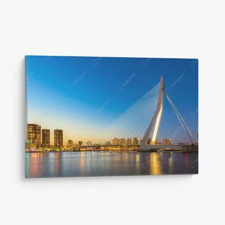 Obraz na płótnie Rotterdam most Erazma o zmierzchu – Wallissimo®