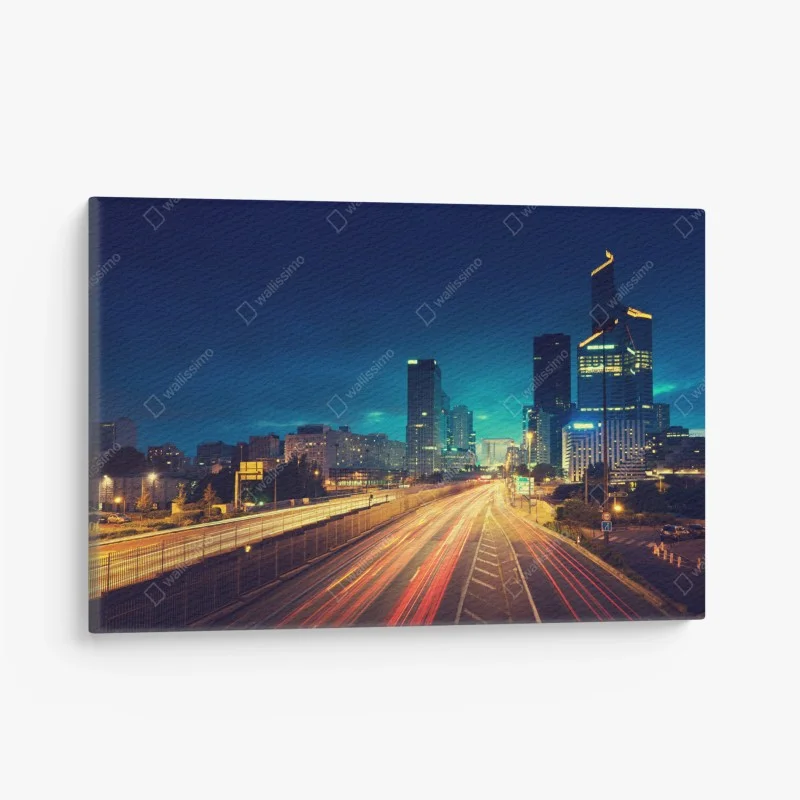 Obraz na płótnie La Défense panorama miasta o zmierzchu