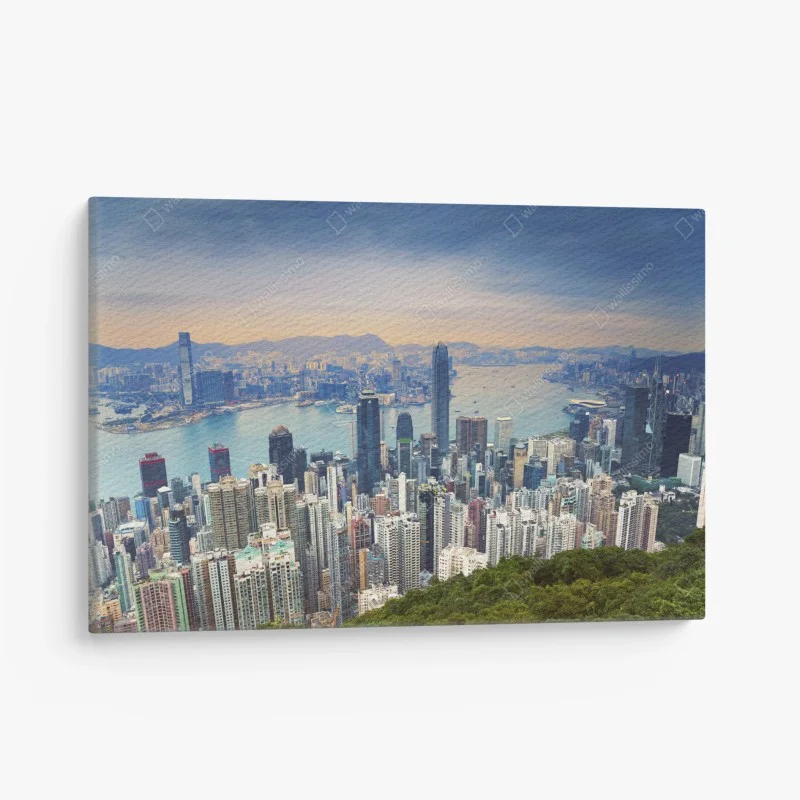 Obraz na płótnie Hong Kong panorama miasta o zmierzchu
