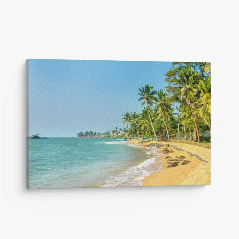 Obraz na płótnie tropikalna plaża z palmami