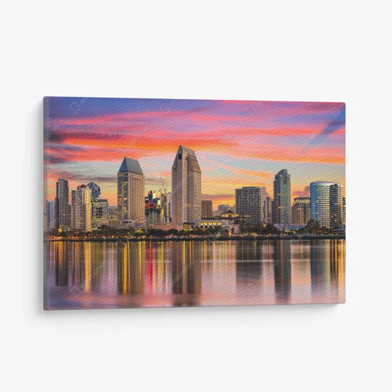 Obraz na płótnie San Diego panorama miasta o zachodzie słońca – Wallissimo®