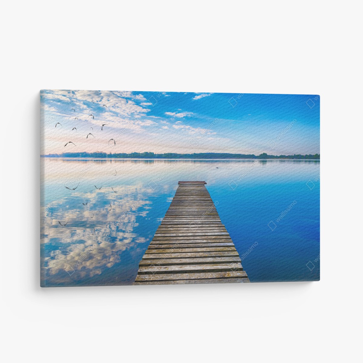 Obraz na płótnie spokojny pomost nad jeziorem Selment Wielki, Mazury – Wallissimo®