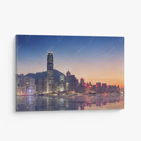Obraz na płótnie Hongkong panorama miasta o zmierzchu – Wallissimo®