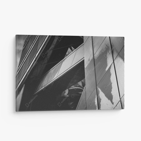 Obraz na płótnie geometryczna fasada w monochromie – Wallissimo®