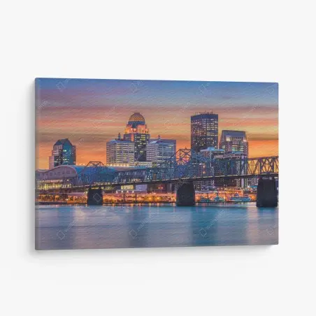 Obraz na płótnie Louisville panorama o zachodzie słońca – Wallissimo®