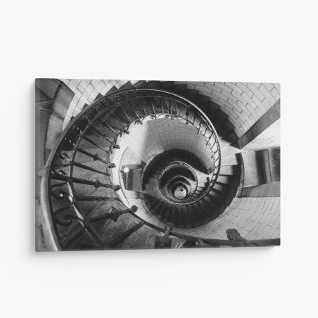Obraz na płótnie spiralne schody w monochromatycznej perspektywie – Wallissimo®